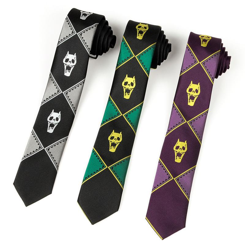 Tie Bizarre Adventure Skull Lazy Zipper Heren