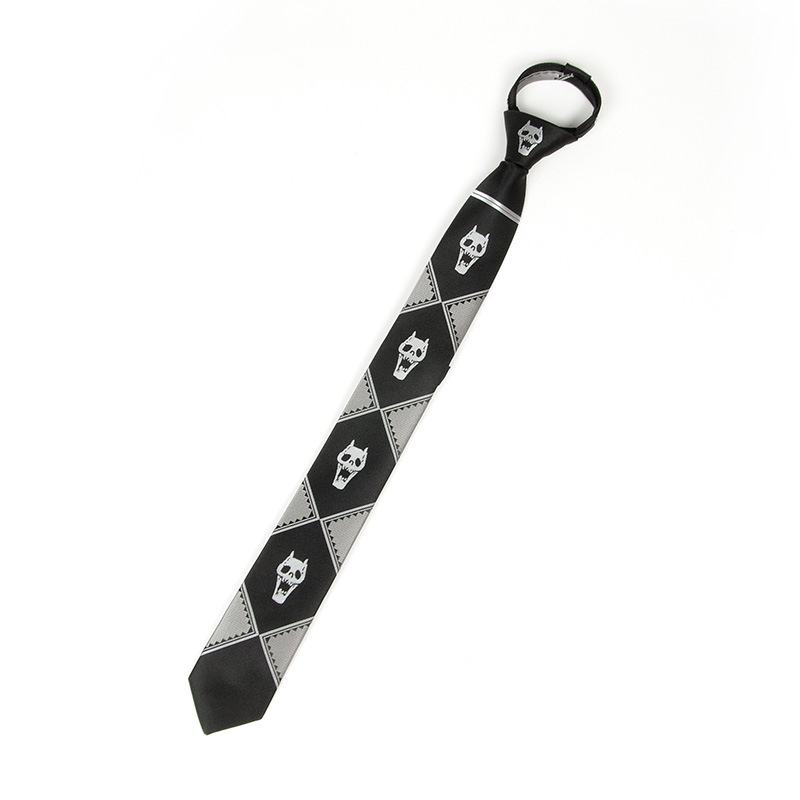 Tie Bizarre Adventure Skull Lazy Zipper Heren