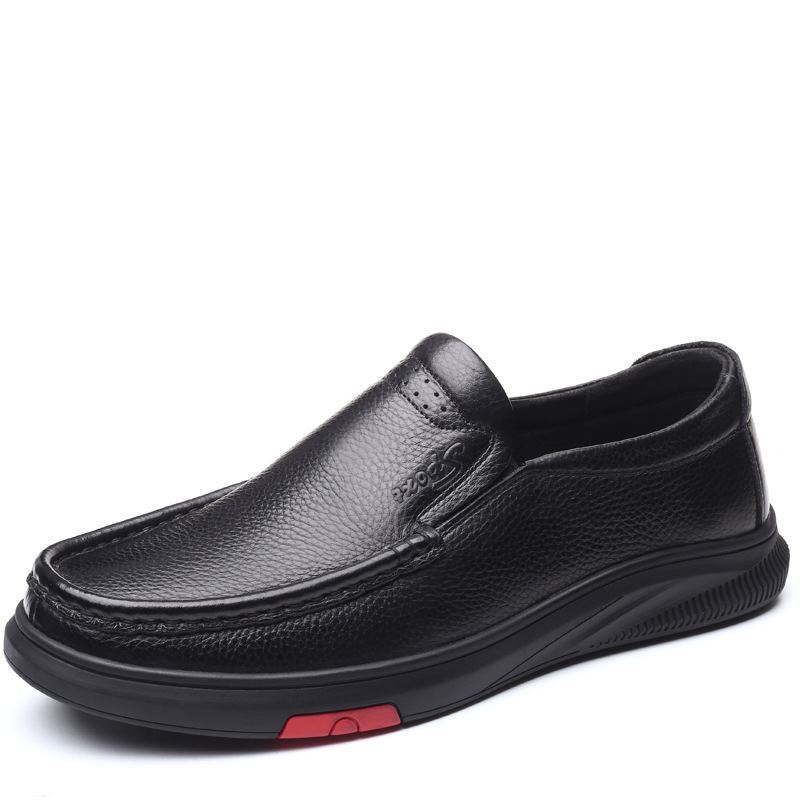 2022 Herfst Heren Casual Fleece Warme Leren Schoenen Mode Zakelijke Slip-on Ademende Comfortabele Vader