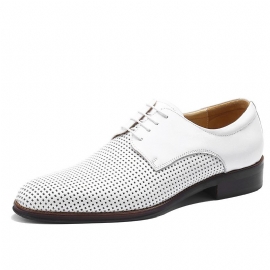 Business Casual Mannen Lederen Schoenen Koeienhuid Holle Britse Derby Mode Ademende Formele Jurk Bruiloft Professionele Herenschoenen