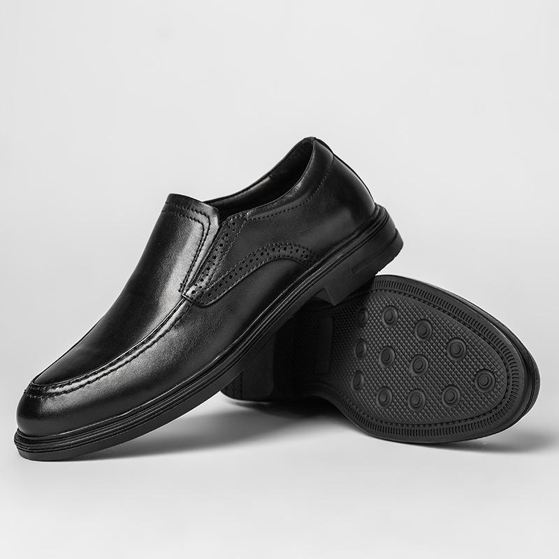 Heren Zakelijke Leren Schoenen Formele Kleding Werk Handgemaakte Lederen Loafers Slip-on Dikke Zolen Herenschoenen