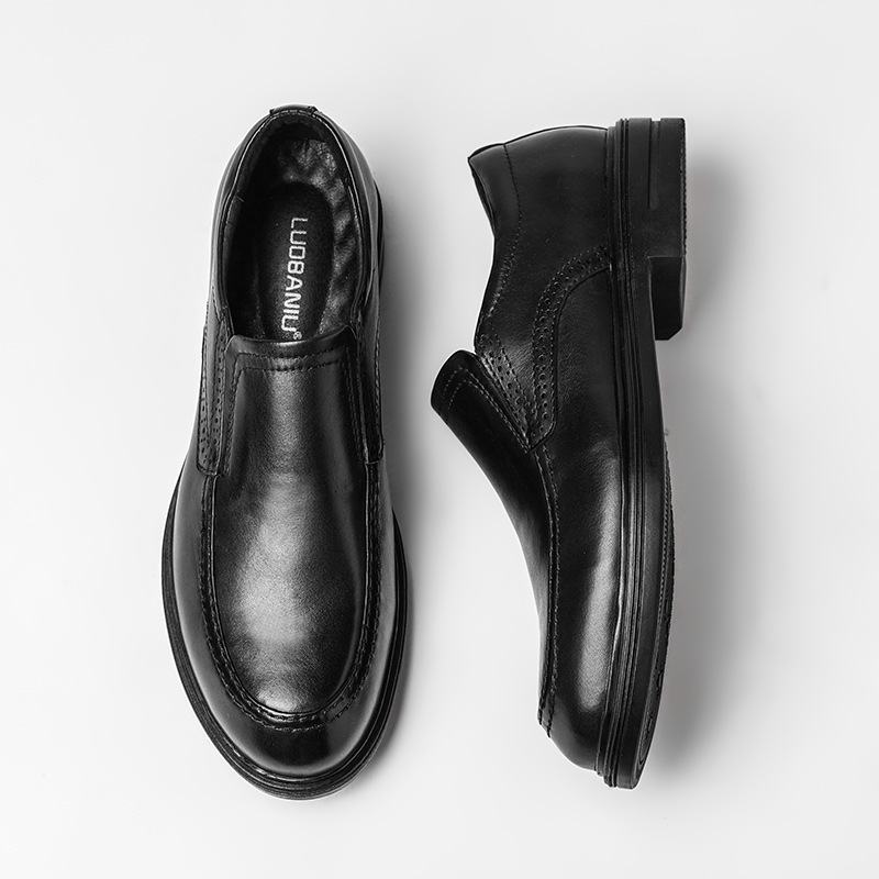 Heren Zakelijke Leren Schoenen Formele Kleding Werk Handgemaakte Lederen Loafers Slip-on Dikke Zolen Herenschoenen