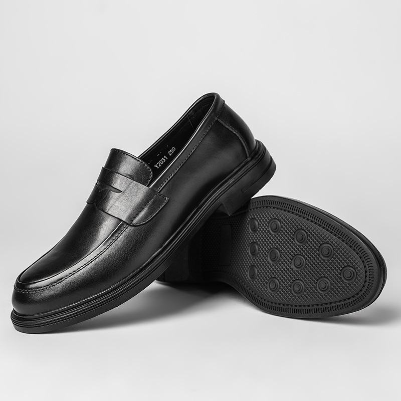 Leren Herenschoenen Casual Teenlaag Lederen Zakelijke Kantoor Loafers Bruiloft Jeugdschoenen