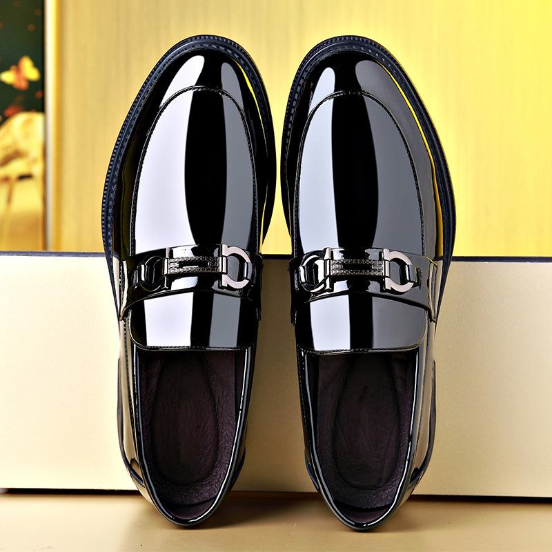 Leren Schoenen Heren Loafers Casual Herenschoenen Trendy Heldere Britse All-match Zakelijke Formele