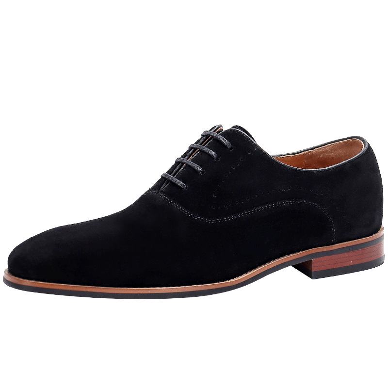 Nubuck Casual Herenschoenen Zakelijke Britse Veterschoenen Met Spitse Neus Heren Suède Leer