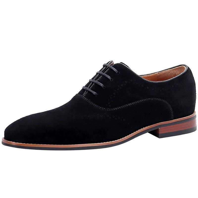 Zomer Business Casual Oxford Gesneden Mannen Kant Vierkante Neus Suède Koeienhuid Low-top Tooling Schoenen Lederen