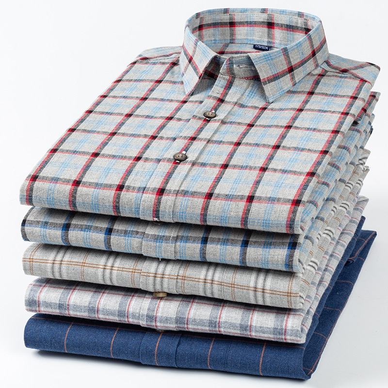 Katoenen Kleur Spinning Shirts Met Lange Mouwen Dagelijkse Rust Plaid Middelgrote Jonge Zakelijke Werkkleding Dieptepunt