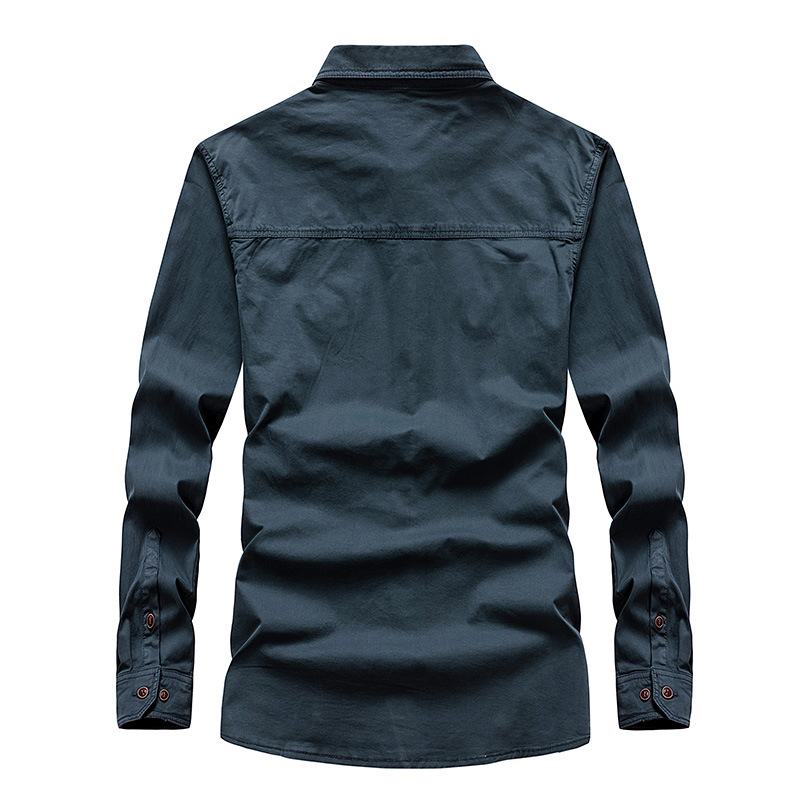 Lente Herfst Heren Tooling Shirt Met Lange Mouwen Eenvoudige Casual Herenjas