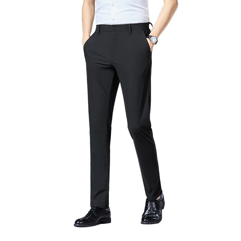 Dunne Slim Fit Broek Heren Zakelijke Casual Lente Herfst Kwaliteit Stretch Nylon Rechte