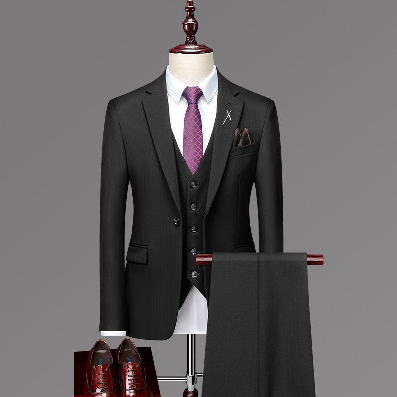 Pak Heren Driedelig Business Casual Professionele Aankleden Bruidsjonkers Bruidegom Trouwjurk