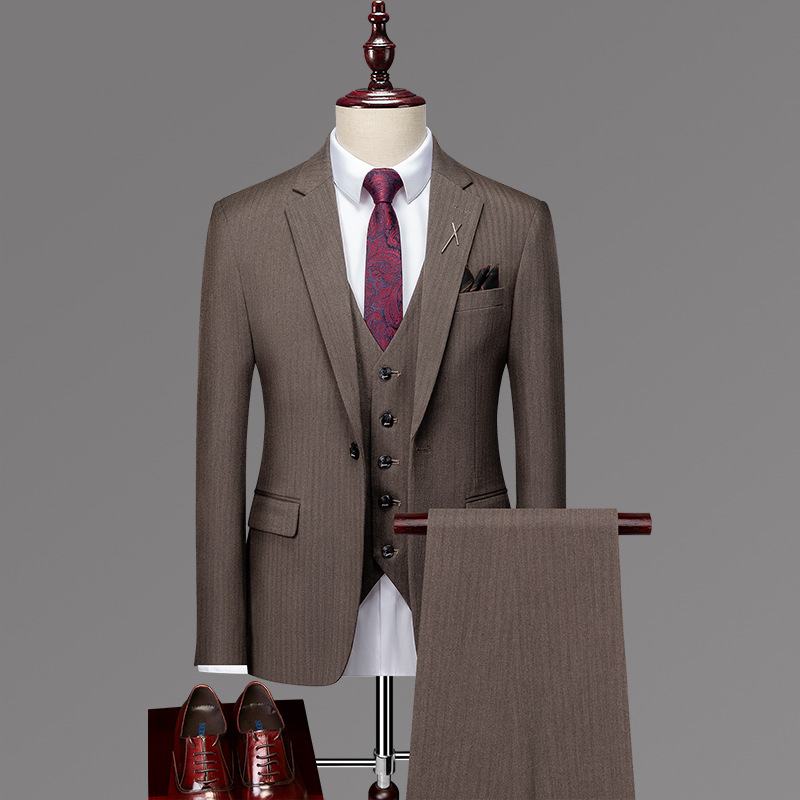 Pak Heren Driedelig Business Casual Professionele Aankleden Bruidsjonkers Bruidegom Trouwjurk