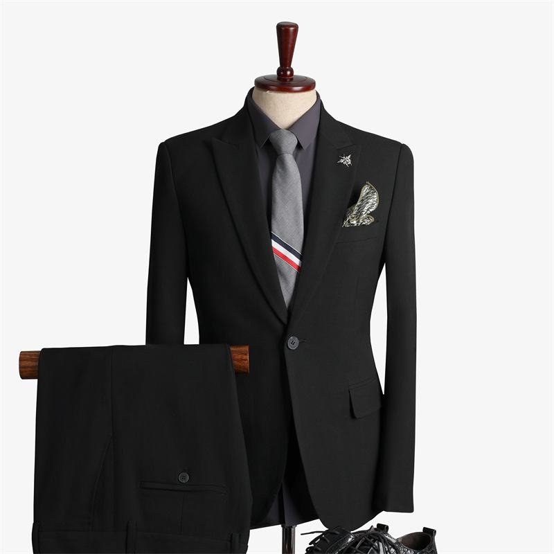 Pak Heren Tweedelige Business Casual Professionele Formele Jurk Bruidsjonkers Bruidegom Trouwjurk