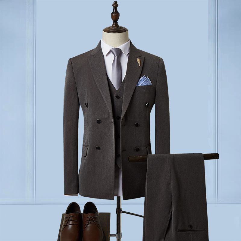 Pakken Herenpakken Heren Business Casual Professionele Decoratie Bruidegom Bruidsjonkers Bruiloft Driedelige Jurk Trend