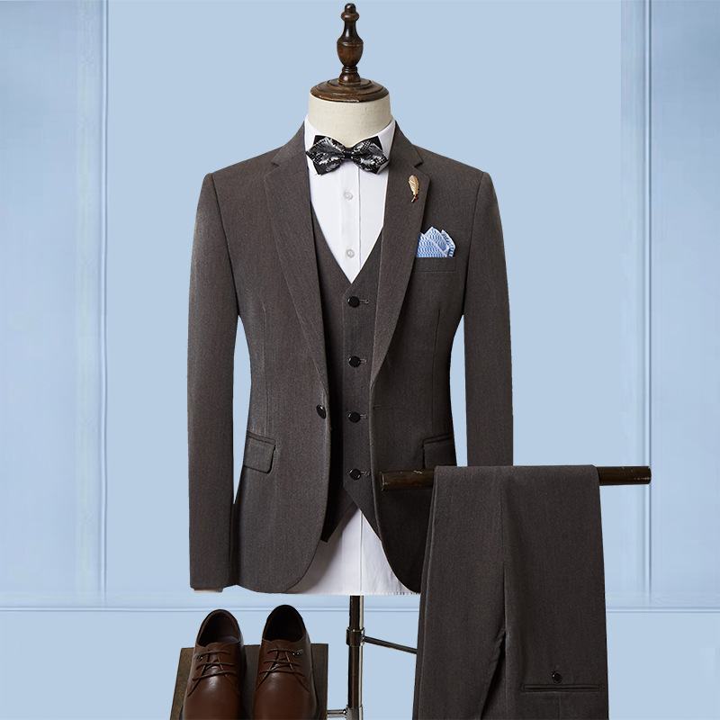 Pakken Herenpakken Heren Business Casual Professionele Decoratie Bruidegom Bruidsjonkers Bruiloft Driedelige Jurk Trend