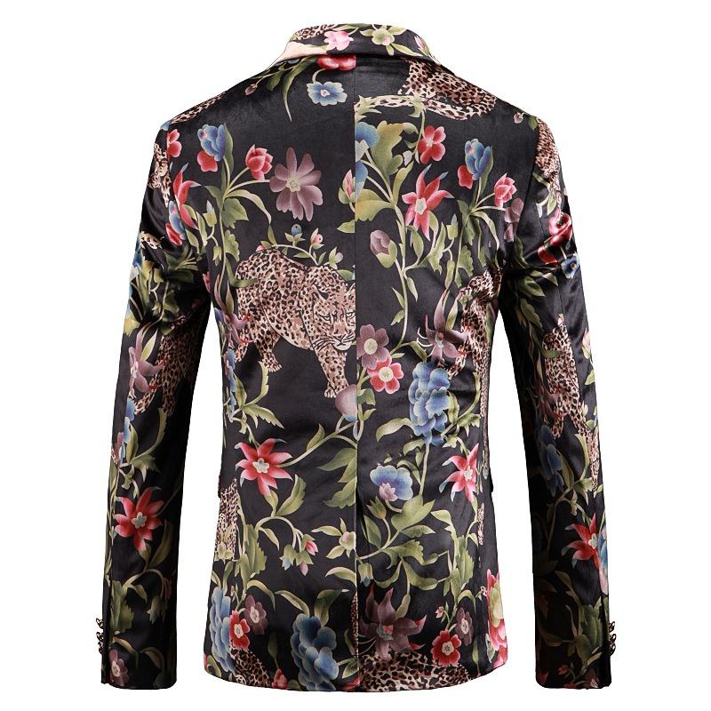 Bloemenprint Plus Size Pak Heren Zakelijk Casual Bloemen