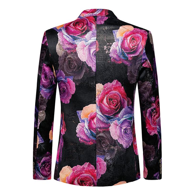 Casual Pak Heren Knap Koket Big Rose Print Jacket Men