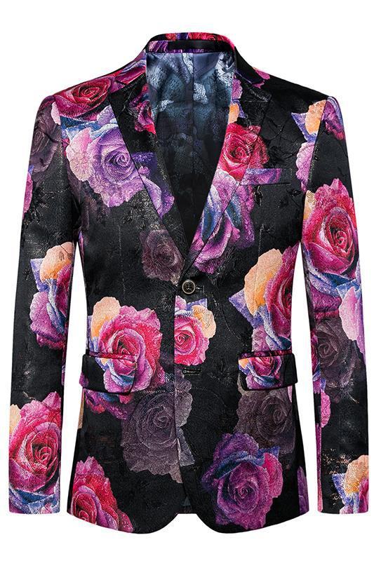 Casual Pak Heren Knap Koket Big Rose Print Jacket Men