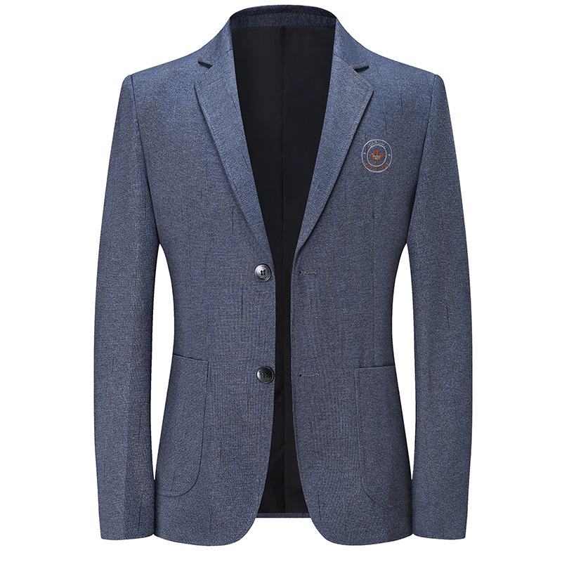 Lente Heren Business Casual Gebreide Ijzervrije Slim Fit Blazer Vrijetijdskleding