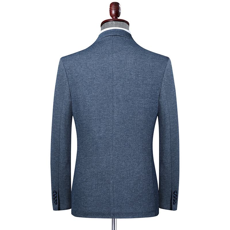 Lente Herfst Herenpak Gebreide Stretch Heren Casual Pak Slim Fit Klein Herenjack