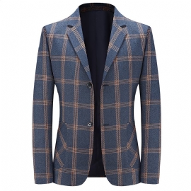 Voorjaar 2022 Zakelijk Casual Kostuum Klassiek Geruit Free Iron Slim Fit Blazer