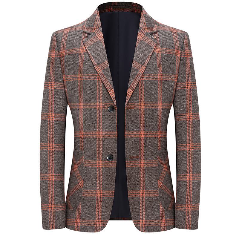 Voorjaar 2022 Zakelijk Casual Kostuum Klassiek Geruit Free Iron Slim Fit Blazer