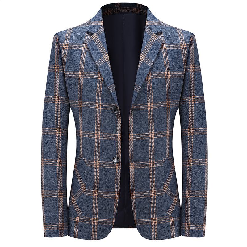 Voorjaar 2022 Zakelijk Casual Kostuum Klassiek Geruit Free Iron Slim Fit Blazer