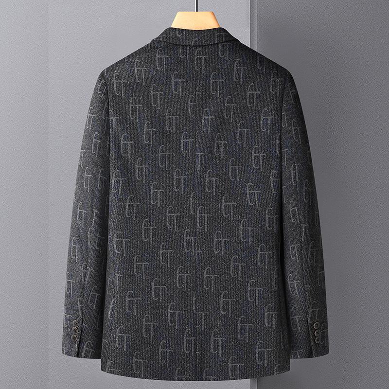 Wollen Pak Heren Herfst Winter Elastische Jacquard Casual Klein